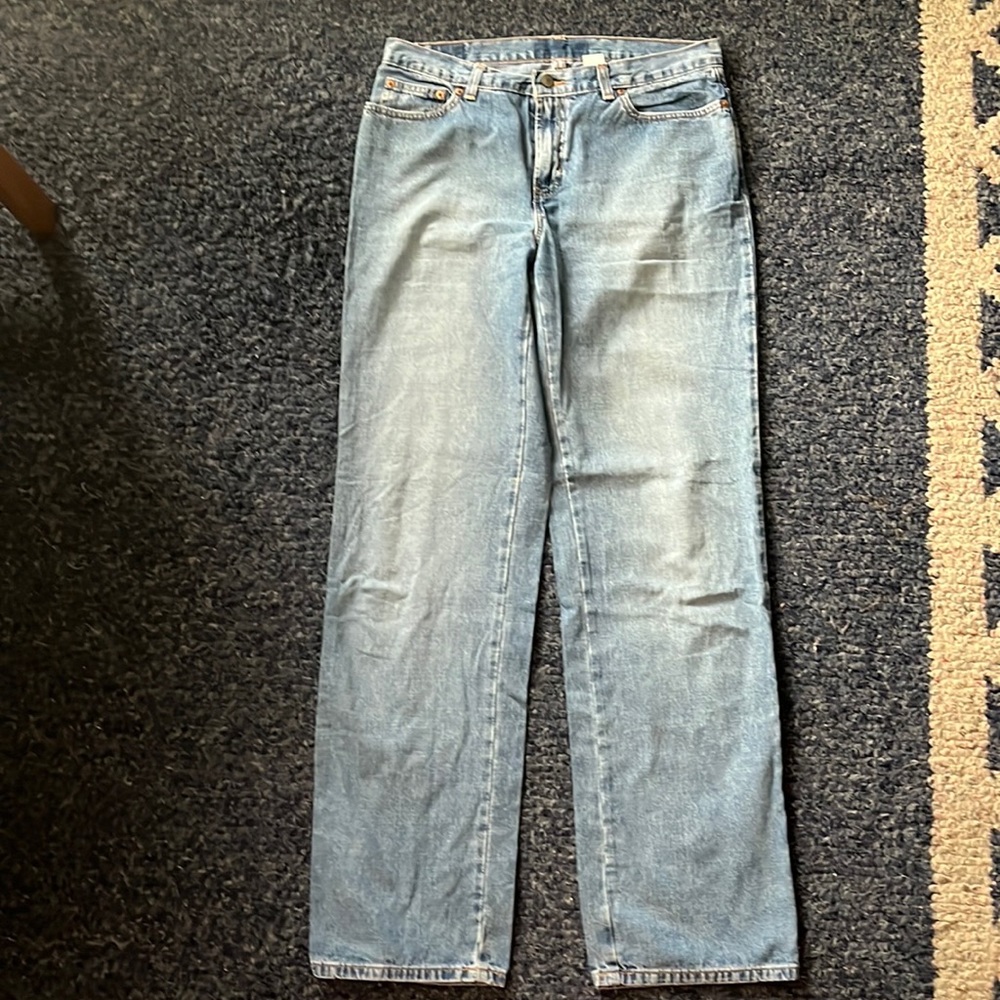 Old Navy size 10 long Straight Leg Jeans. No tag, but rivets say Old Navy. .